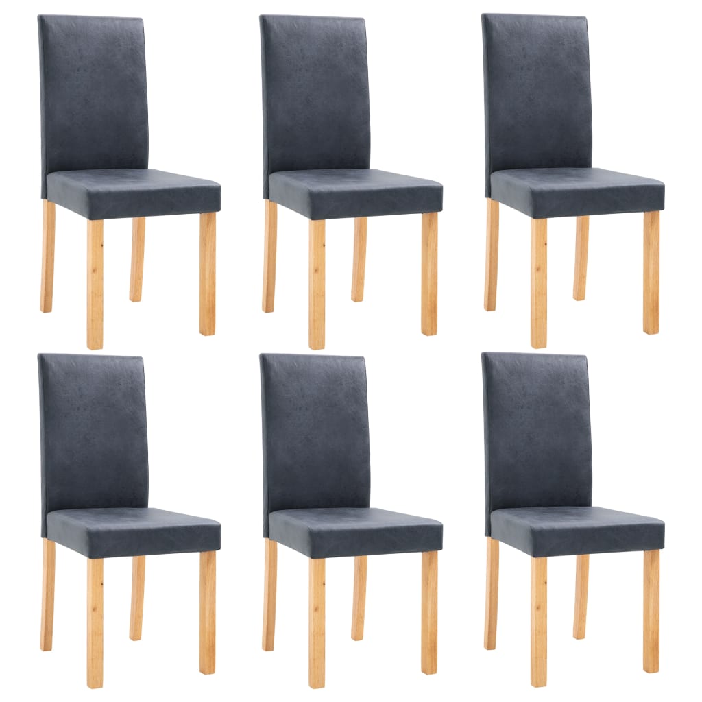 

vidaXL Dining Chairs 6 pcs Gray Faux Leather