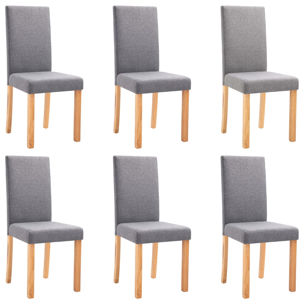 

vidaXL Dining Chairs 6 pcs Light Gray Fabric