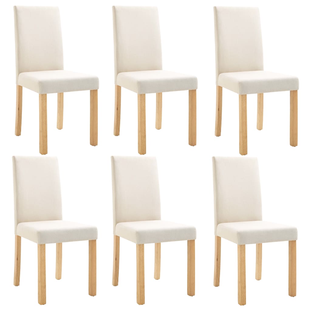 

vidaXL Dining Chairs 6 pcs Cream Fabric