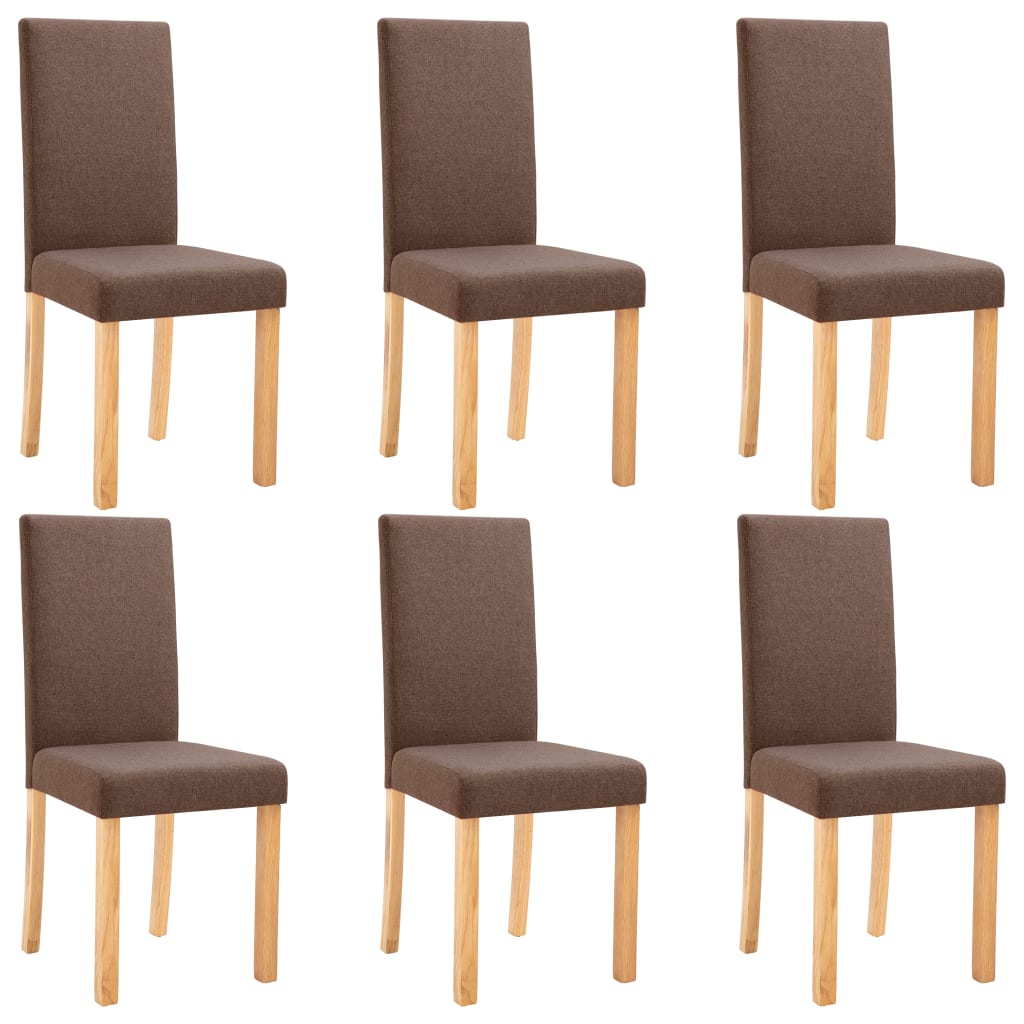 

vidaXL Dining Chairs 6 pcs Brown Fabric