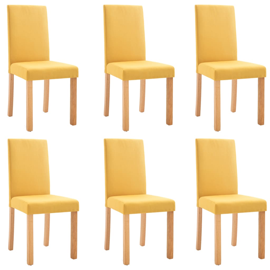 

vidaXL Dining Chairs 6 pcs Yellow Fabric