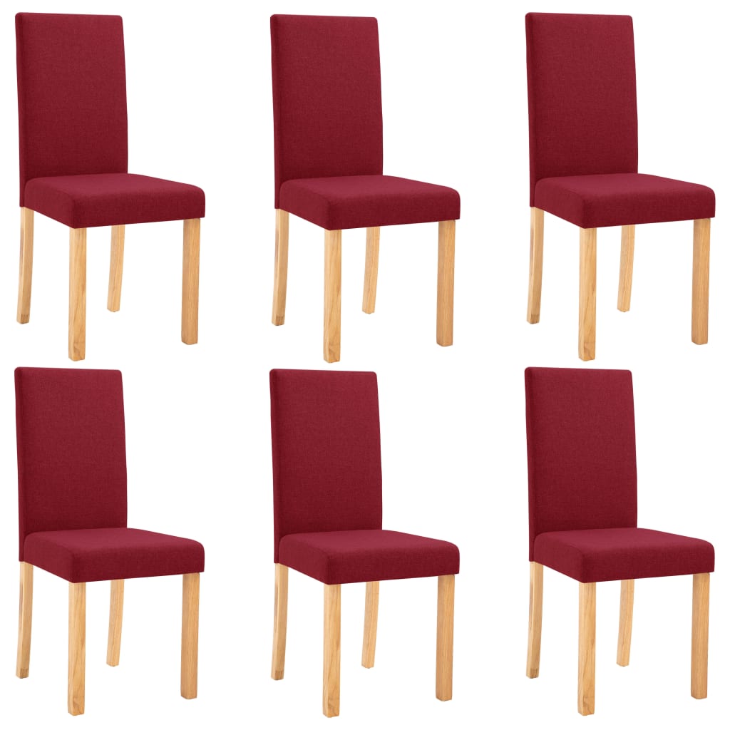 

vidaXL Dining Chairs 6 pcs Wine Red Fabric