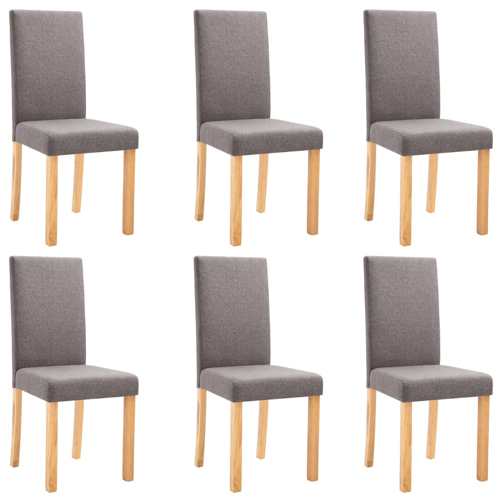 Image of vidaXL Dining Chairs 6 pcs Taupe Fabric