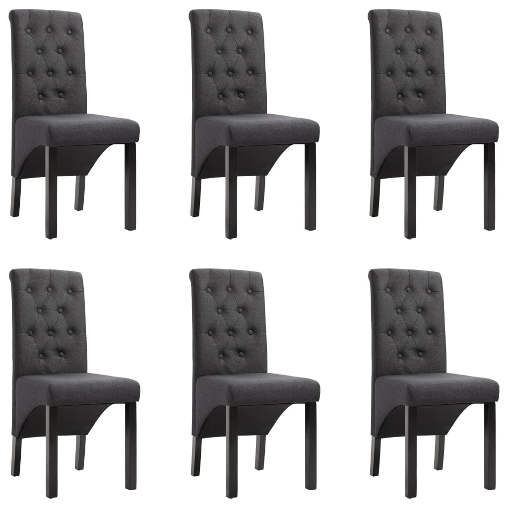 

vidaXL Dining Chairs 6 pcs Dark Gray Fabric