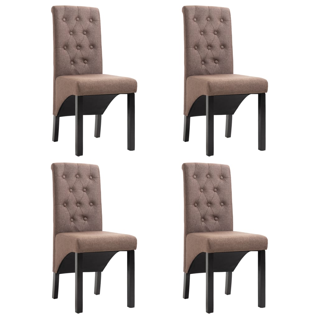 

vidaXL Dining Chairs 4 pcs Brown Fabric