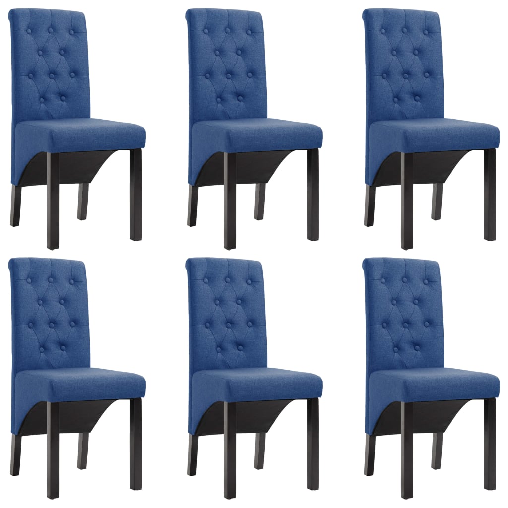 

vidaXL Dining Chairs 6 pcs Blue Fabric
