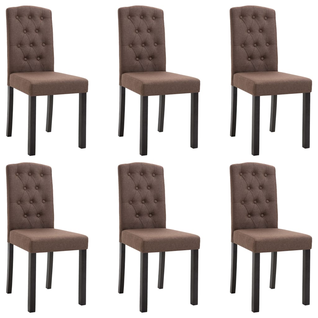 

vidaXL Dining Chairs 6 pcs Brown Fabric