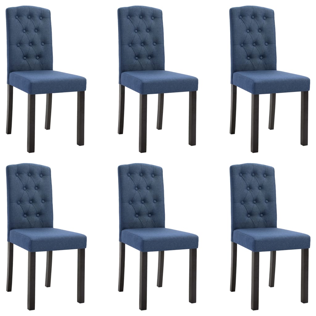 

vidaXL Dining Chairs 6 pcs Blue Fabric