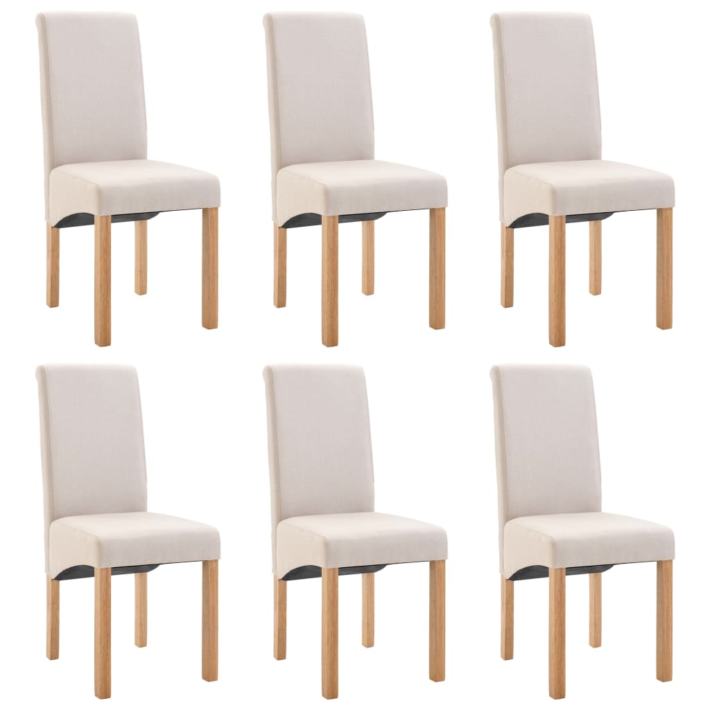 

vidaXL Dining Chairs 6 pcs Cream Fabric