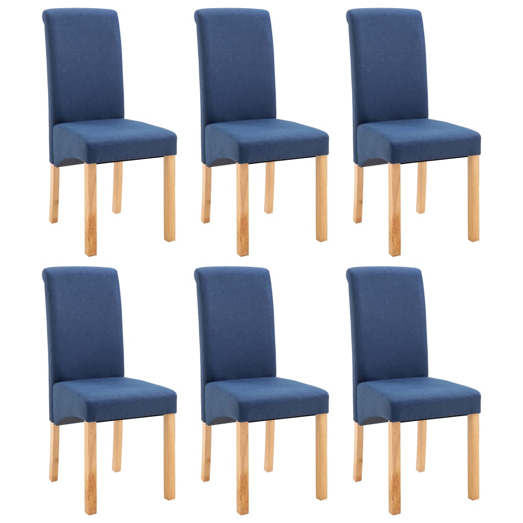 

vidaXL Dining Chairs 6 pcs Blue Fabric
