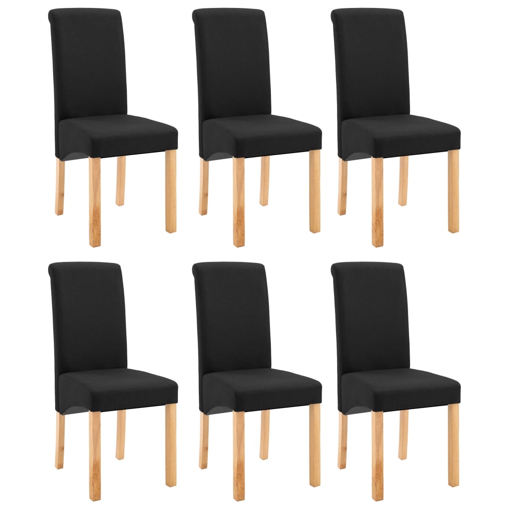 

vidaXL Dining Chairs 6 pcs Black Fabric