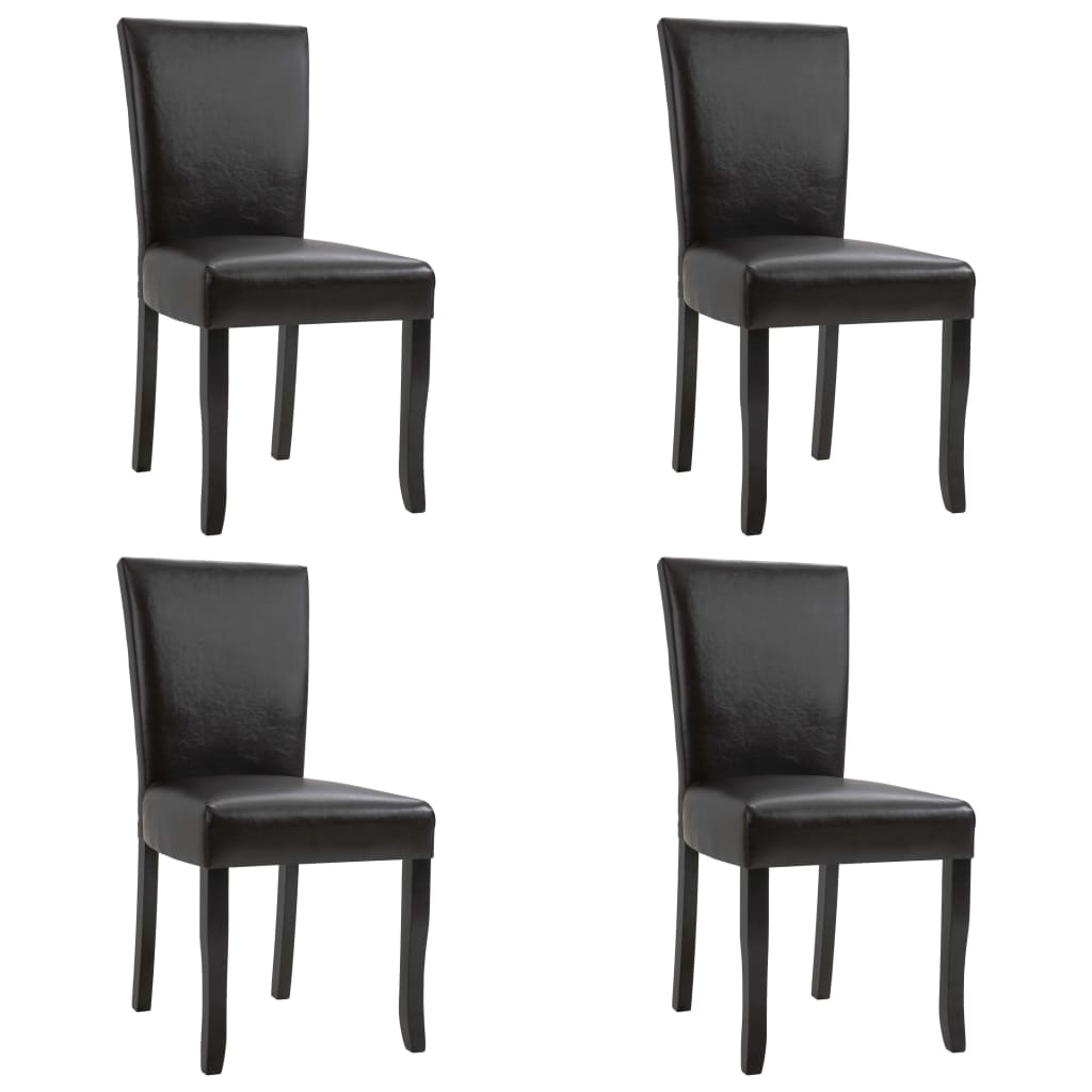 

vidaXL Dining Chairs 4 pcs Brown Faux Leather