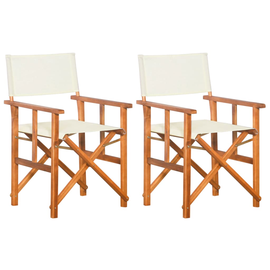 Režisérské židle 2 ks masivní akáciové dřevo