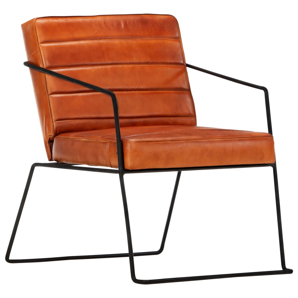 vidaXL Armchair Tan Real Leather