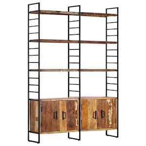 vidaXL 4 riiuliga raamaturiiul 124 x 30 x 180 cm taaskasutatud puit