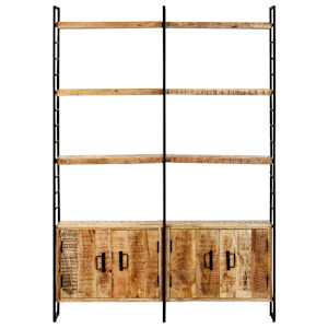 vidaXL Βιβλιοθήκη με 4 Επίπεδα 124x30x180 εκ. Ακατέργαστο Ξύλο Μάνγκο