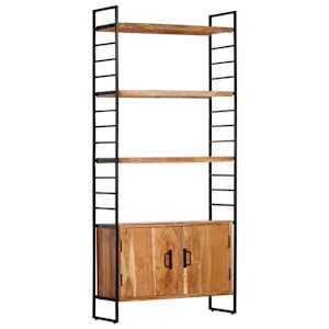 4patrová knihovna 80 x 30 x 180 cm masivní akáciové dřevo - obrázek 1