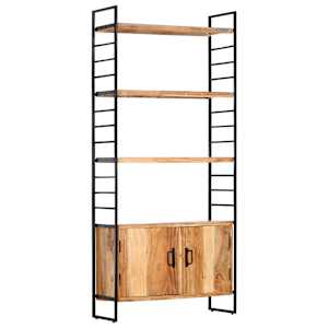 4patrová knihovna 80 x 30 x 180 cm masivní akáciové dřevo - obrázek 11