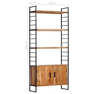 4patrová knihovna 80 x 30 x 180 cm masivní akáciové dřevo - obrázek 9