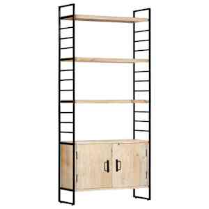 Knjižna omara 4-nadstropna 80x30x180 cm trden mangov les