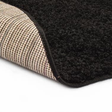 vidaXL Tapete de divisão shaggy 67 cm preto[3/4]