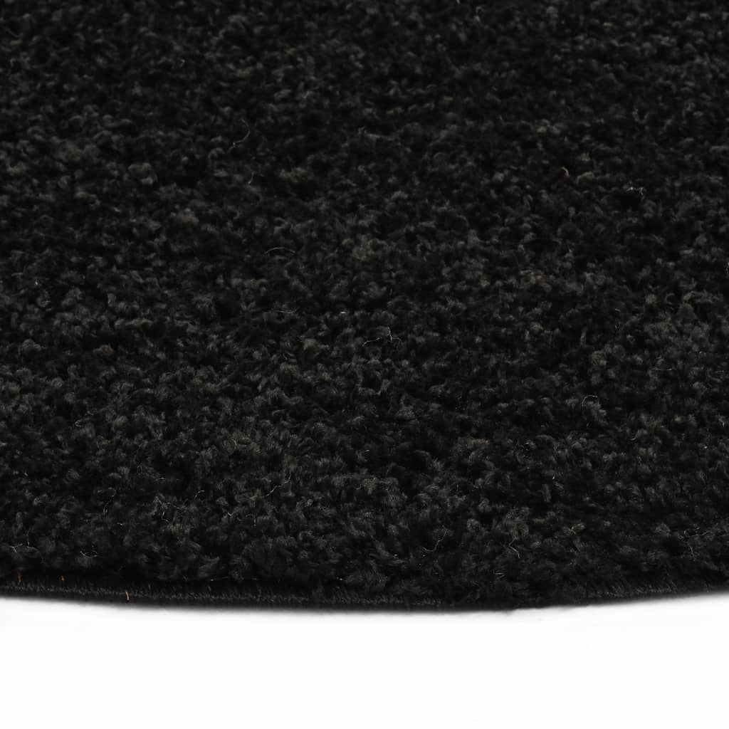 vidaXL Vloerkleed shaggy hoogpolig 120 cm zwart