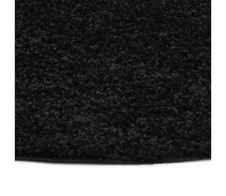 vidaXL Vloerkleed shaggy hoogpolig 120 cm zwart