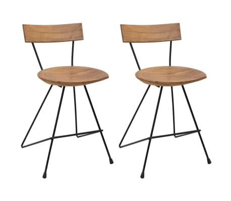 vidaXL Chaises de salle à manger 2 pcs Bois de teck massif vidaXL Chaises de salle à manger 2 pcs Bois de teck massif