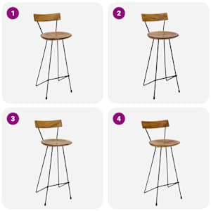 Barové stoličky 2 ks masivní teak - obrázek 4