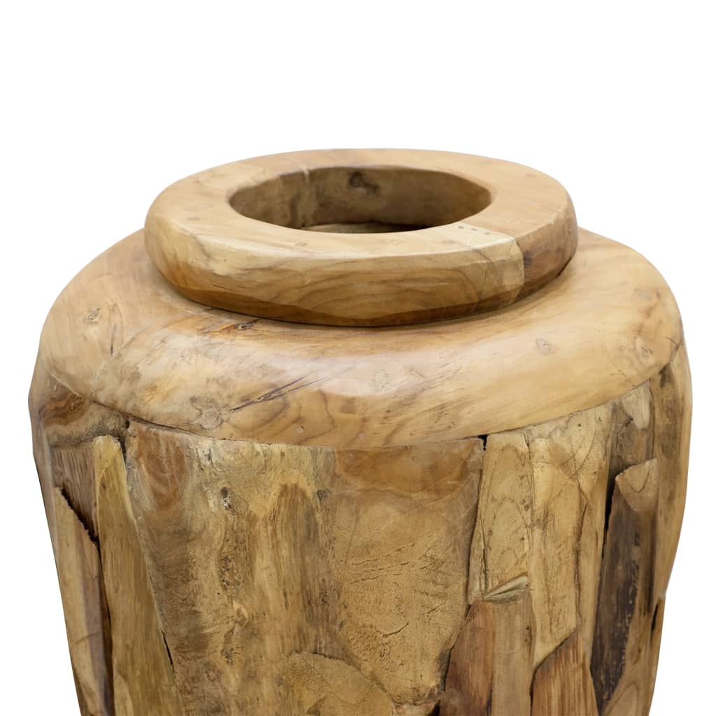 vidaXL Vase de décoration 40 x 100 cm Bois de teck solide
