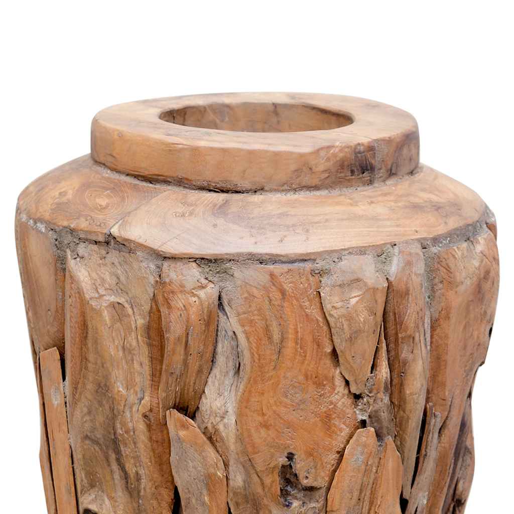 Vase De Décoration 40 X 60 Cm Bois De Teck Solide VidaXL 17 width=274