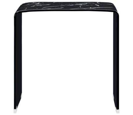 vidaXL Klubska mizica črn marmor 50x50x45 cm kaljeno steklo