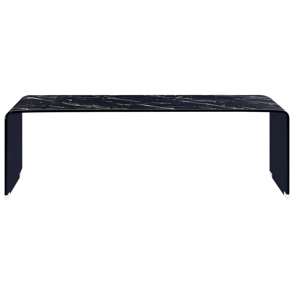 vidaXL Coffee Table Black Marble 98x45x31 cm Tempered Glass