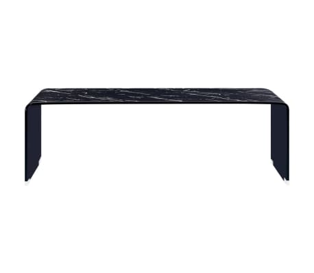 vidaXL Table basse Noir Marbre 98 x 45 x 31 cm Verre trempé