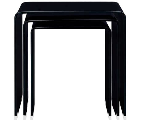 vidaXL indskudsbordsæt 42 x 42 x 41,5 cm hærdet glas sort marmoreffekt