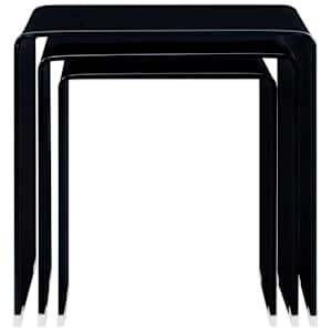 vidaXL Stablebare salongbord 3 stk svart 42x42x41,5 cm herdet glass