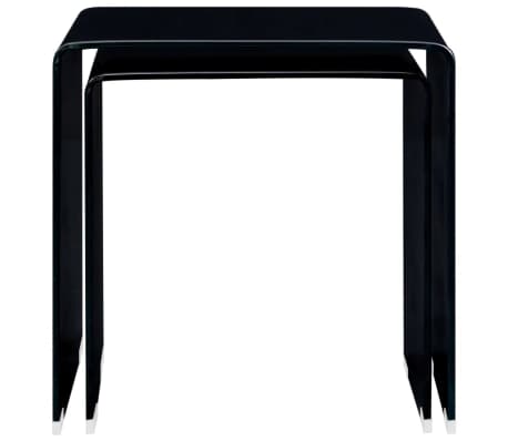 vidaXL Sohva-/sarjapöydät 2 kpl musta 42x42x41,5 cm karkaistu lasi