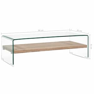 Konferenční stolek čirý 98 x 45 x 31 cm tvrzené sklo - obrázek 5