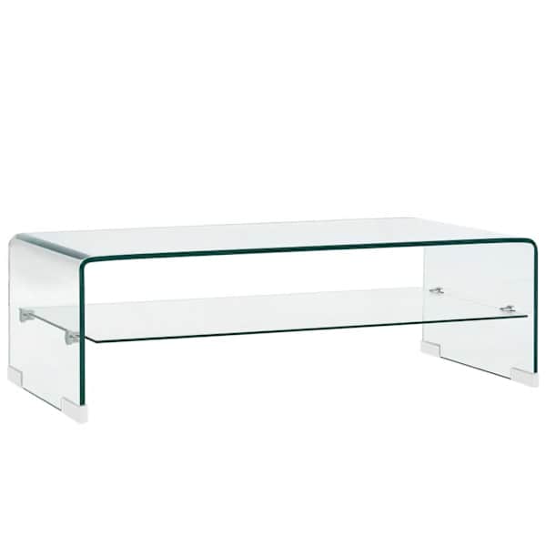 vidaXL kohvilaud l&auml;bipaistev 98 x 45 x 31 cm karastatud klaas