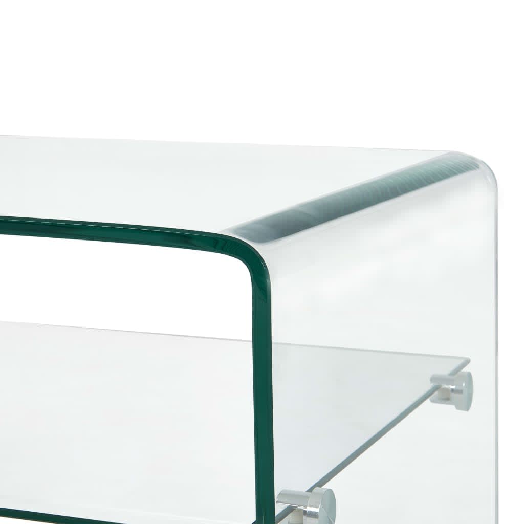  Konferenčný stolík priehľadný 98x45x31 cm tvrdené sklo