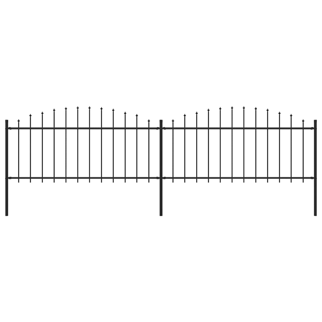 vidaXL Gard de grădină cu vârf suliță, negru, (0,5-0,75) x 3,4 m, oțel