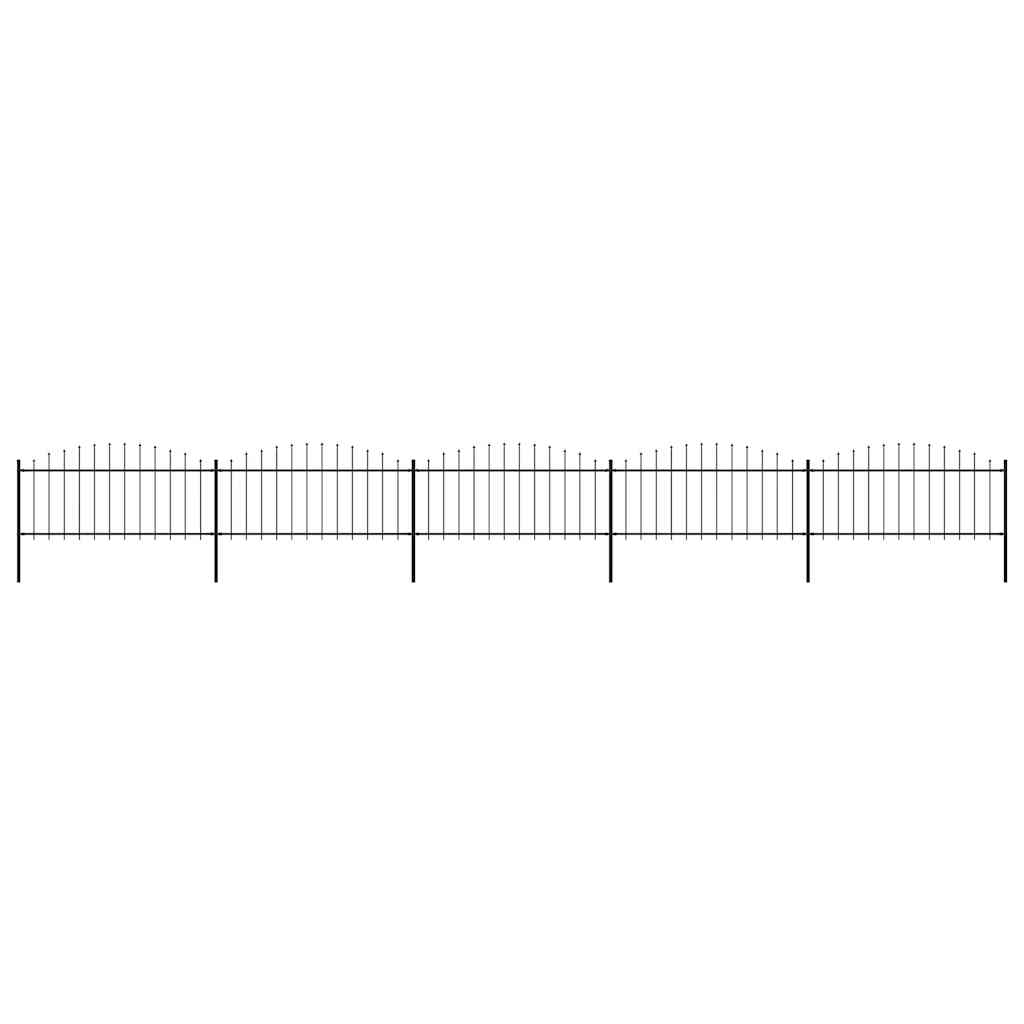 vidaXL Gartenzaun mit Speerspitzen Stahl (0,5 - 0,75) x 8,5 m Schwarz