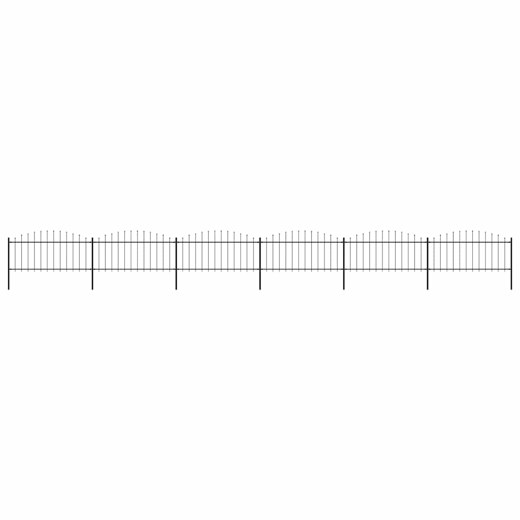 vidaXL Gartenzaun mit Speerspitze Stahl 1070 x 75 cm Schwarz