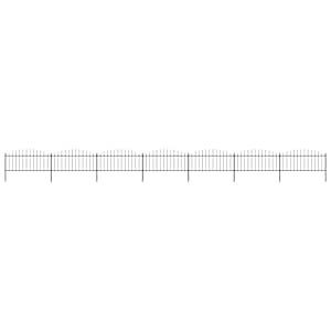 Zahradní plot s hroty ocel (0,5–0,75) x 11,9 m černý - obrázek 1