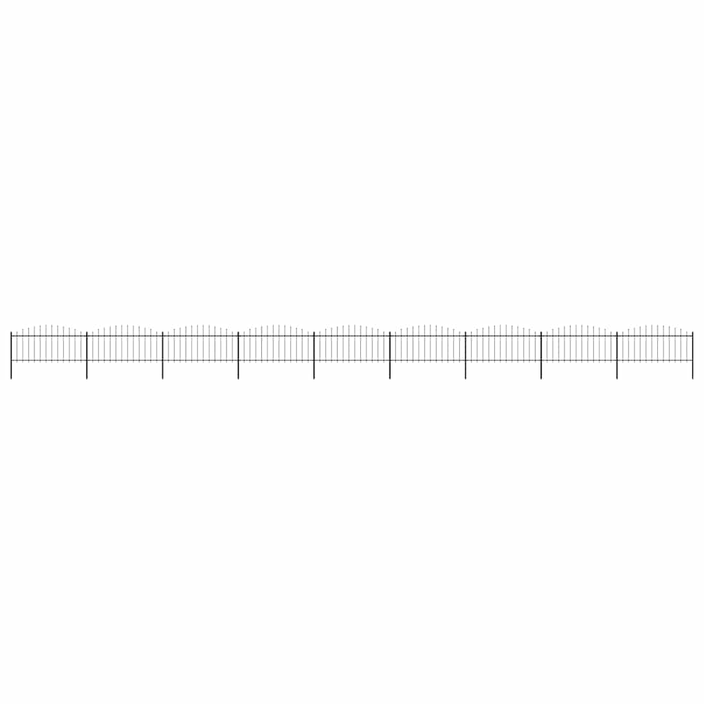 vidaXL Gartenzaun mit Speerspitze Stahl 1603,5 x 75 cm Schwarz