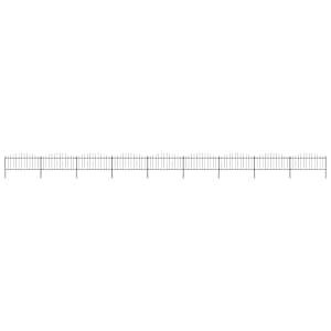Zahradní plot s kopím nahoře ocelový 1603,5 x 75 cm černý - obrázek 1