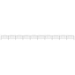 Zahradní plot s kopím nahoře ocelový 1781,5 x 75 cm černý - obrázek 1