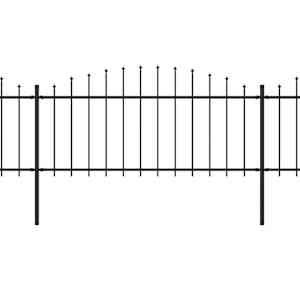 Zahradní plot s kopím nahoře ocelový 1781,5 x 75 cm černý - obrázek 2