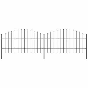 Vrtna ograja s suličastim vrhom jeklo 359x100 cm črna