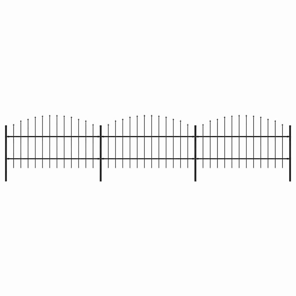 vidaXL Gartenzaun mit Speerspitze Stahl 537 x 100 cm Schwarz